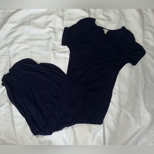 Navy Blue Shortsleeve Buttery Soft Maxi Dress size small